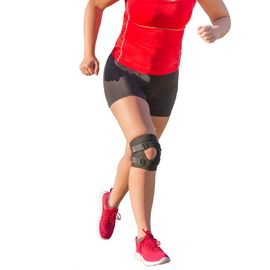 6" Tracking Short Medical Knee Brace With Dual Hinge And Half - Moon Buttress